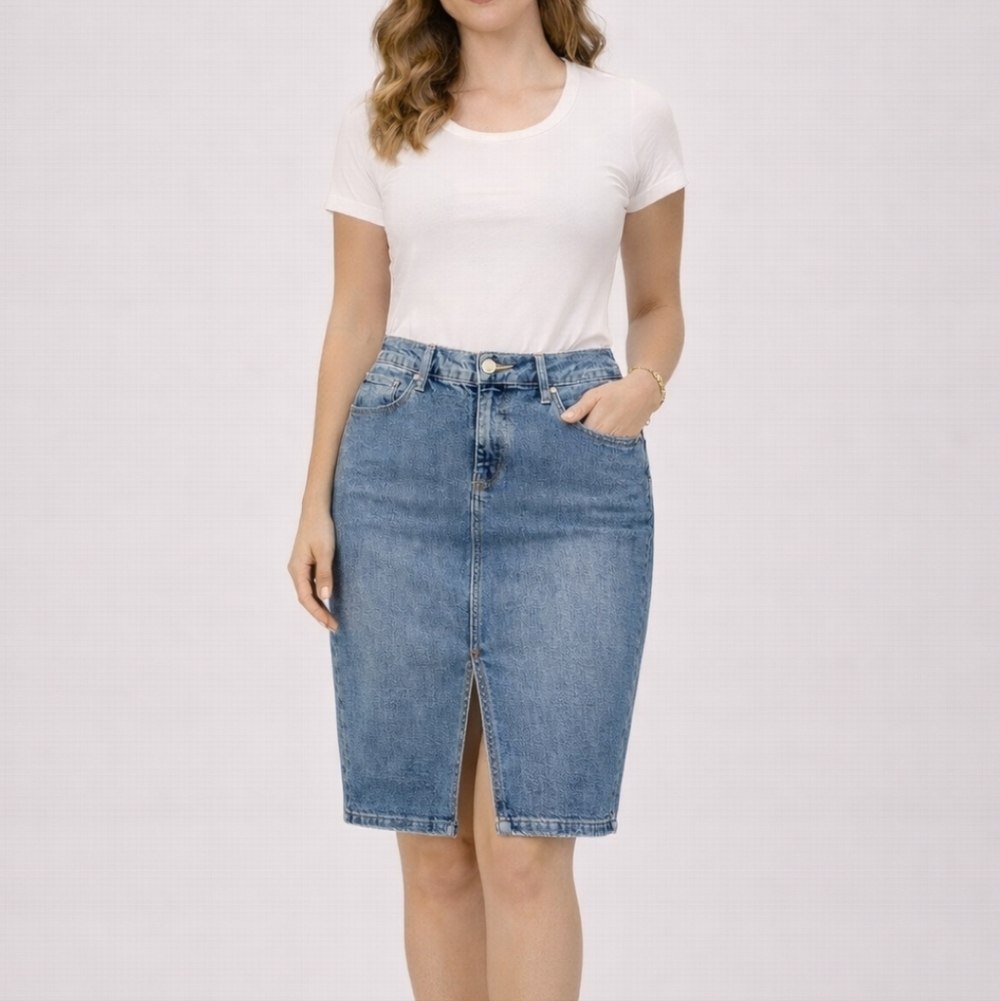 MAVI BLUE DENIM SLIT SKIRT SIZE LARGE